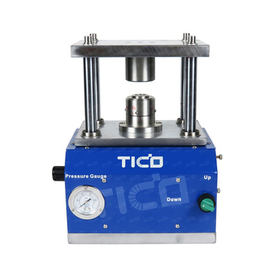 CR20xx Peralatan Crimping Coin Cell Machine Gas Driven Chrome Steel