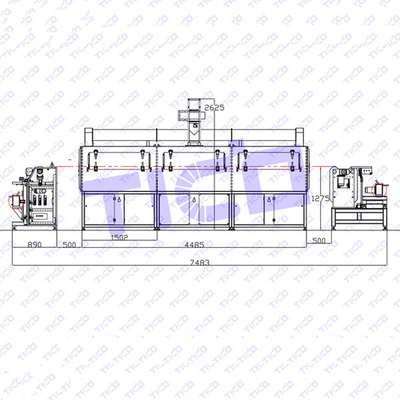 Roll Electrode Film Battery Coating Machine Slot Die Tiga Kamar Pengeringan