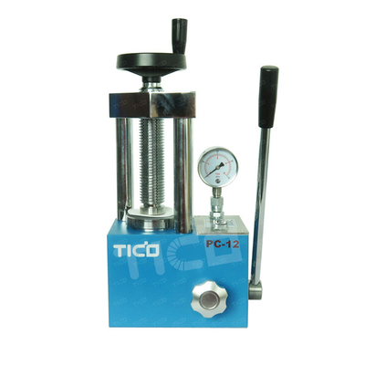 12 Ton Lab Dry Powder Hydraulic Pressing Machine untuk pembuatan tablet sel koin