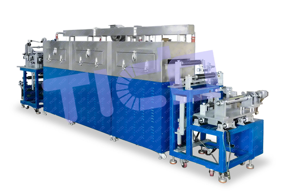 400mm Roll To Roll Coating Machine dengan oven pengeringan tiga bagian untuk produksi elektroda baterai